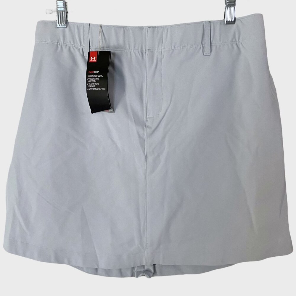 Under Armour Woven Golf Skirt Gray/White Women's Medium Athletic Activewear New